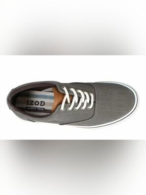 Izod Men's Charcoal Canvas Low-Top Sneakers with White Laces